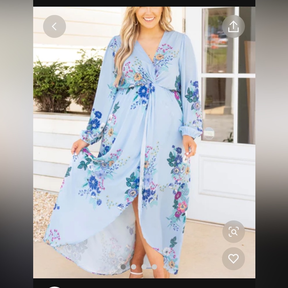 Light blue long sleeve dress. XL Chic Soul. Worn once for a baby shower.